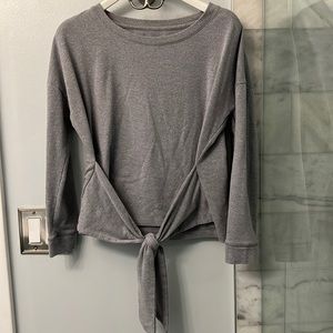 Gray NY&CO front tie top!! Thick material!!